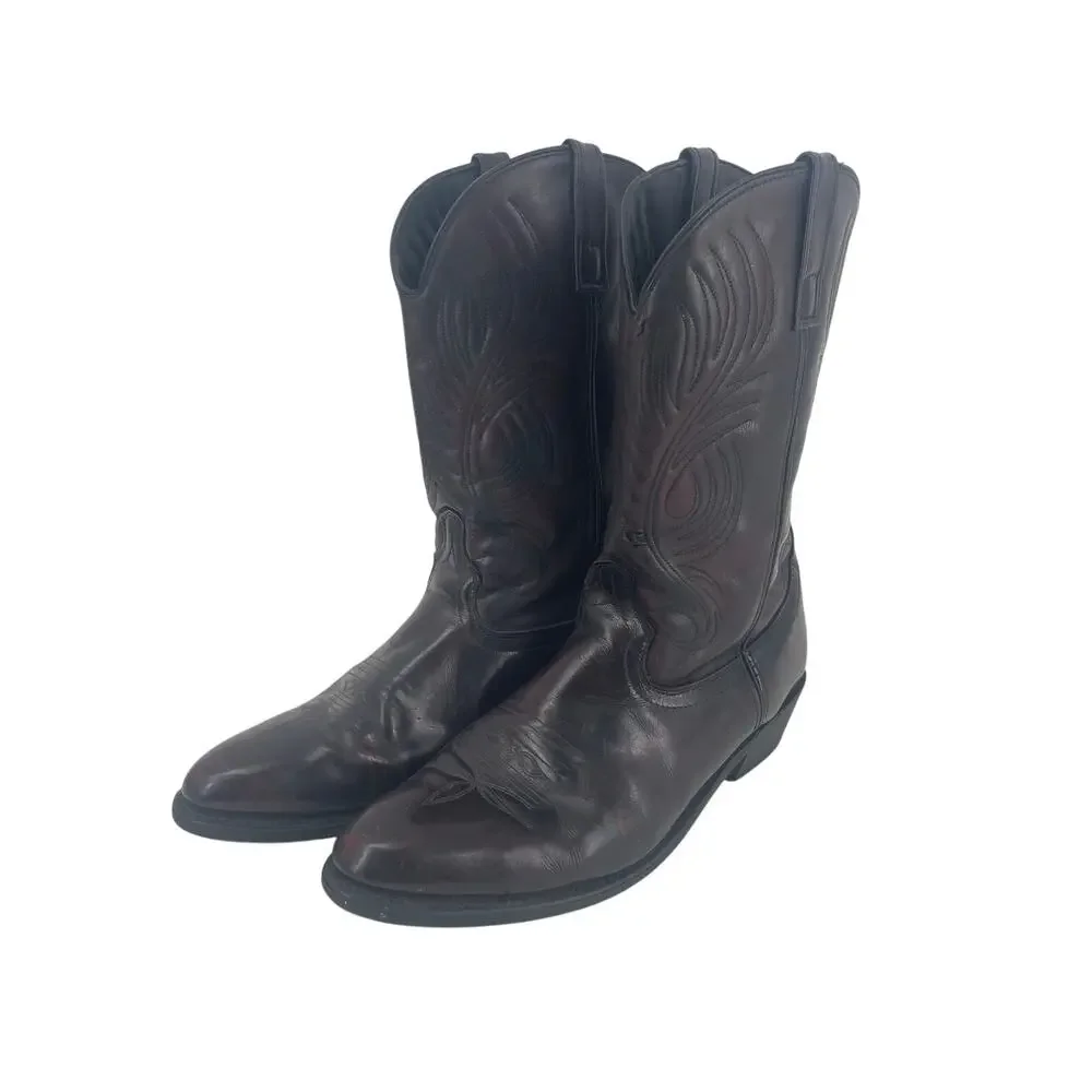 Justin RB875 Men's Size 13 EW Brown Leather Western Cowboy Boots USA Extra Wide